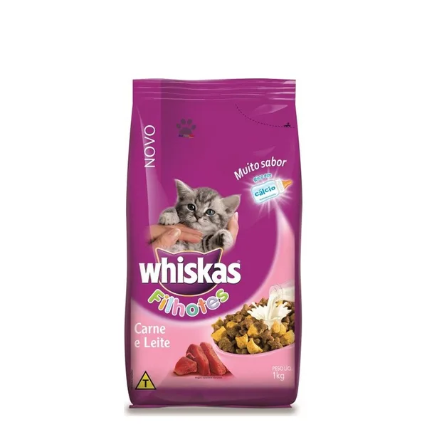 Ração Whiskas Sachê Carne e Leite 1kg