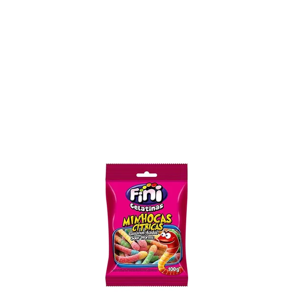 Bala Fini Minhoca Cítrica 100g