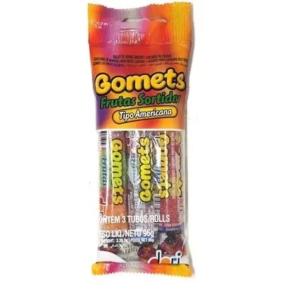 Bala De Goma Dori Frutas Tubo Com 3 Unidades