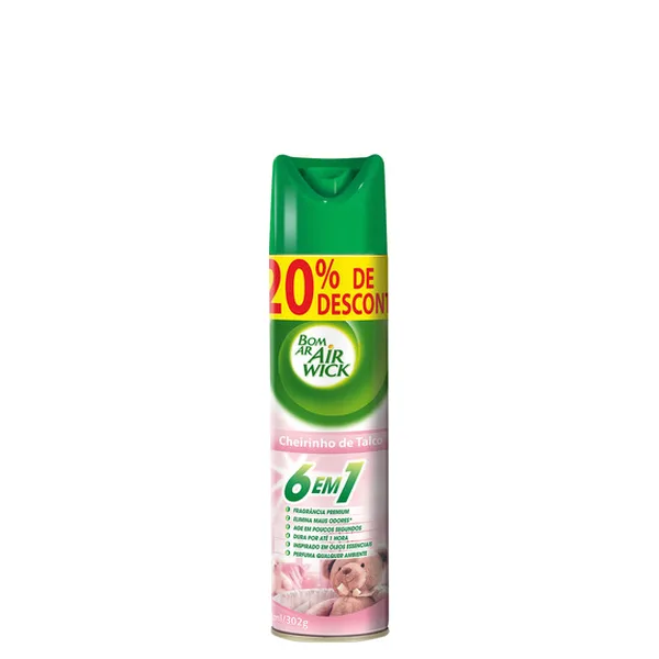 Purificador Bom Ar Aero 360ml Embalagem Economica Cheiro de Talco