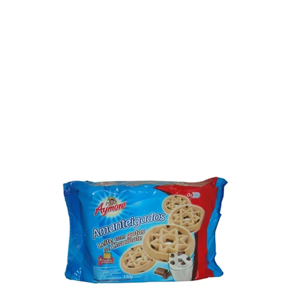 Biscoito Aymoré Amanteigado Leite Com Gotas De Chocolate 330G
