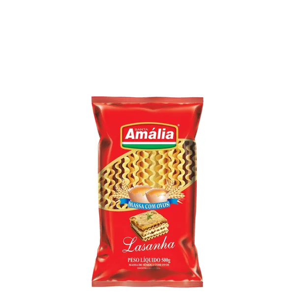 Macarrão Santa Amália Para Lasanha Com Ovos 500G
