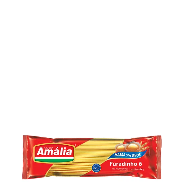 Macarrão Santa Amália Furadinho N°6 Com Ovos 500G