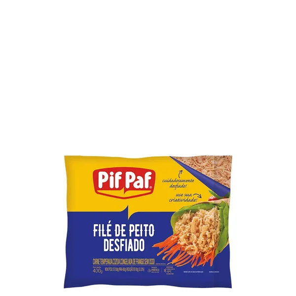 Filé De Peito De Frango Pif Paf Desfiado 400G