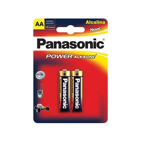 Pilha Panasonic Alcalina Pequena AA Com 02 Unidades