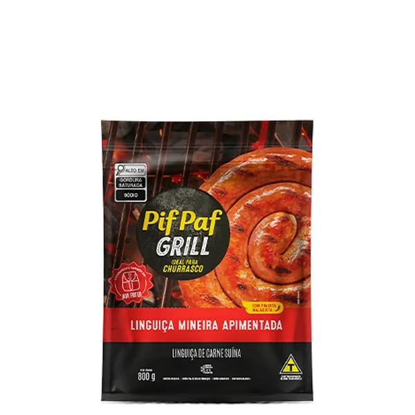 Linguiça Mineira Apimentada Pif Paf Grill 800g