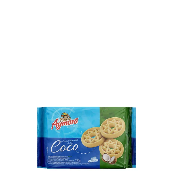 Biscoito Aymoré Amanteigado Sabor Coco Pacote 330G