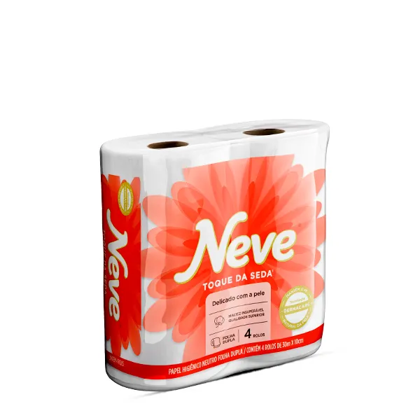 Papel Higiênico Neve Neutro Folha Dupla 30Metros Com 4 Unidades