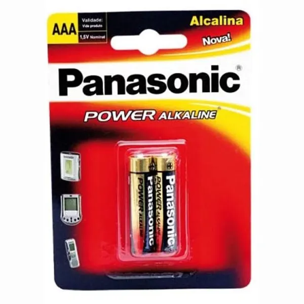 Pilha Palito Panasonic Alcalina AAA Com 2 Unidades