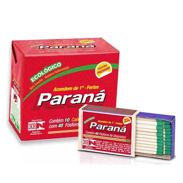 Fósforo Paraná Com 10 Unid - Cx Com 40 Unid