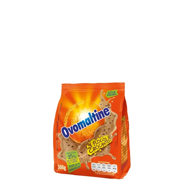 Achocolatado Em Pó Ovomaltini Com Flocos Crocantes De Chocolate 300G