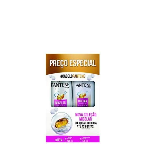 Kit Pantene Shampoo Micelar 400ML E Condicionador 175ML