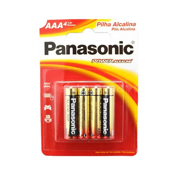 Pilha Palito Panasonic Amarela Sm Com 4 Unidades