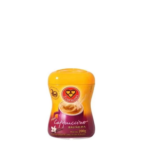 Cappucino 3 Corações Baunilha Pote 200G