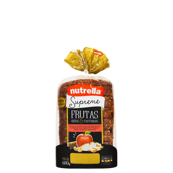 Pão De Forma Nutrella Frutas E Castanhas 600G