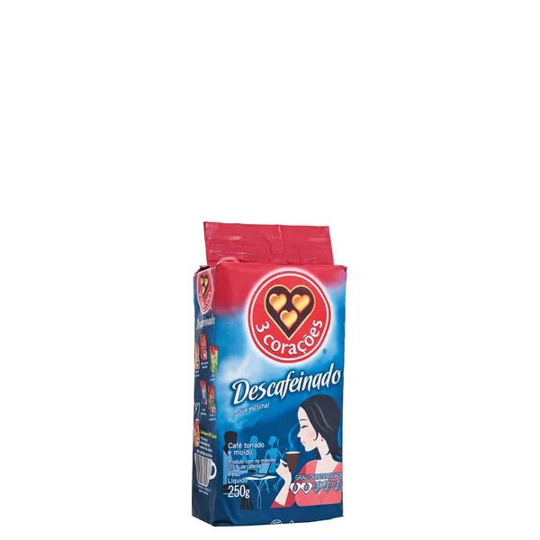 Café Descaféinado 3 Corações Vácuo 250G