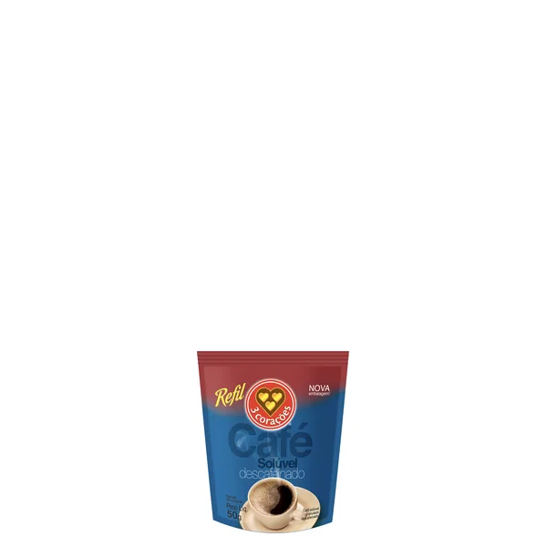 Café Solúvel 3 Corações Descafeinado Refil 50G