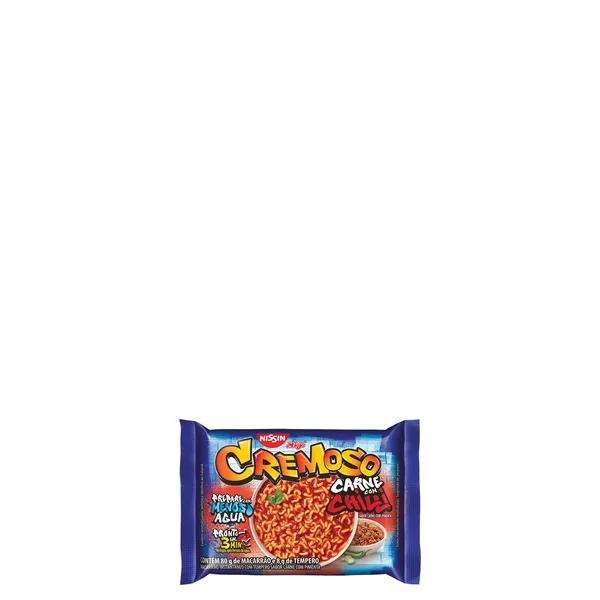 Macarrão Instantãneo Nissin Lámen Cremoso Carne Com Chilli 88G