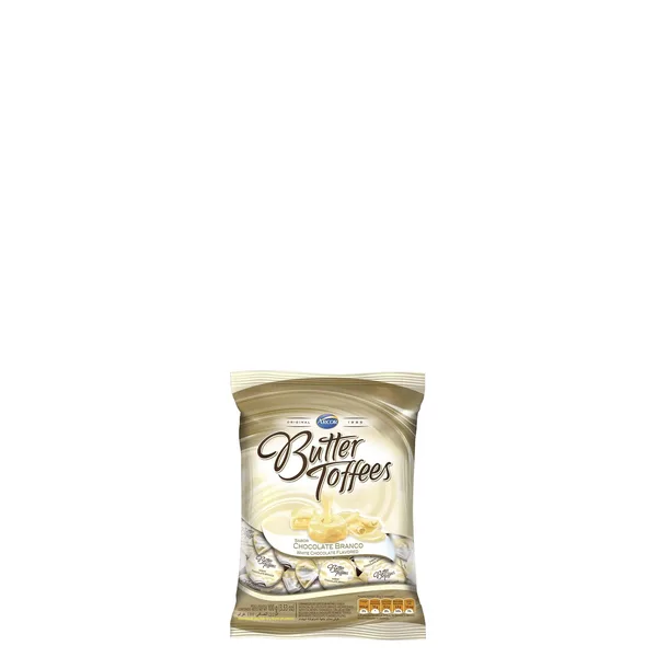 Bala Butter Toffees Chocolate Branco 100G