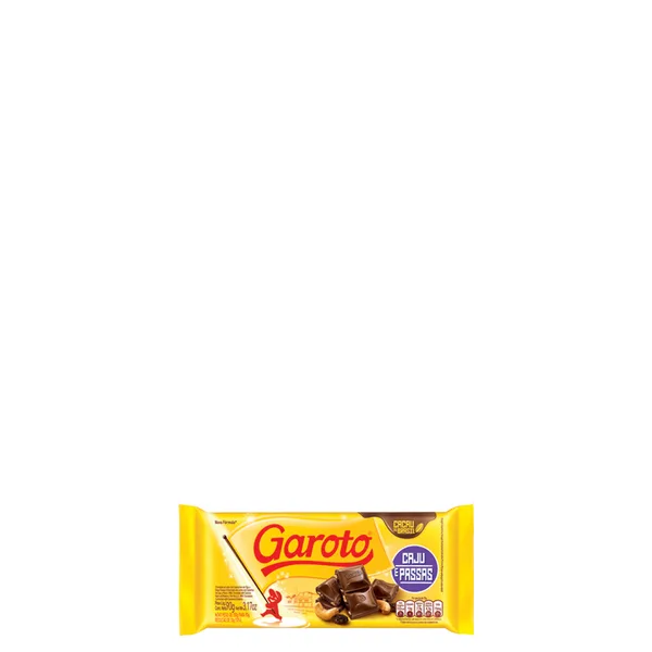 Chocolate Garoto Caju Com Passas Em Barra 90G