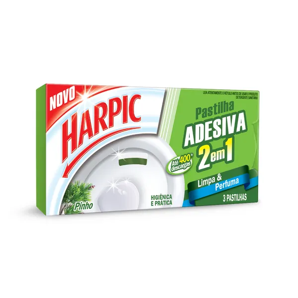 Pastilha Adesiva Harpic Pinho Com 3 Unidades