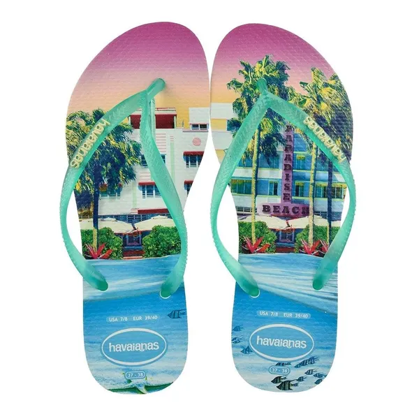 Sandália Havaianas Slim Paisagem Branco Verde N°35/36