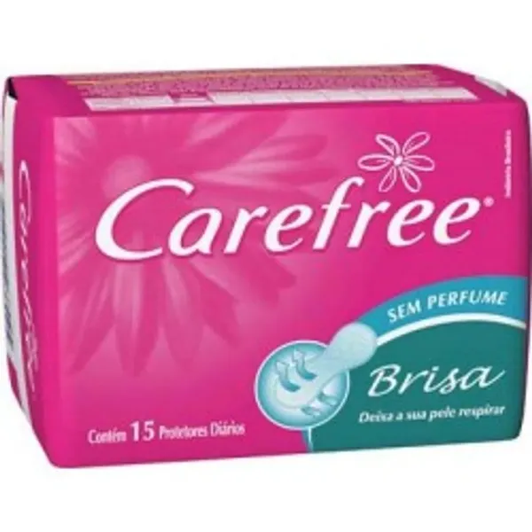 Protetor Diário Carefree Sem perfume Sem Abas Brisa 15 Unidades