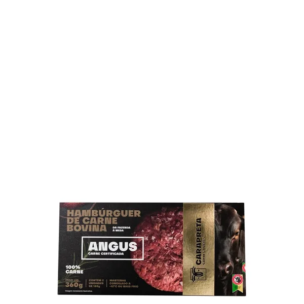 Hambúrguer Bovino Angus Cara Preta 360g