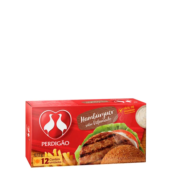 Hambúrguer Bovino Defumado Perdigão 672g