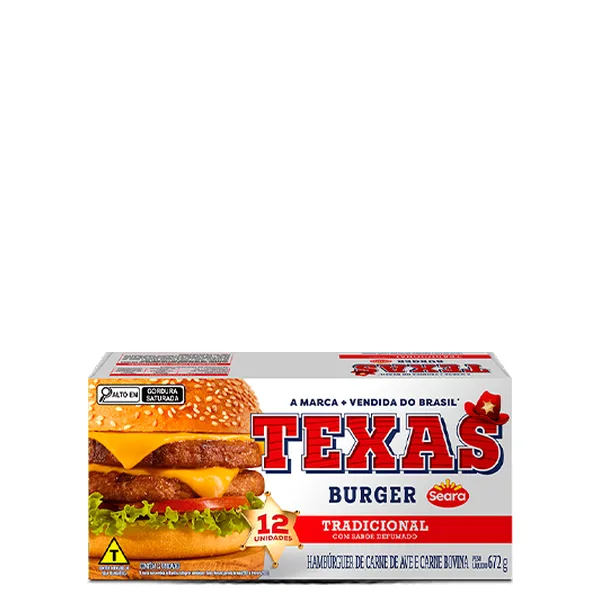 Hambúrguer Texas Burguer Tradicional Seara 672g