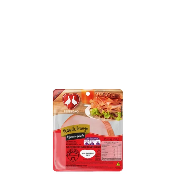 Peito de Frango Perdigão 200g Defumado e F