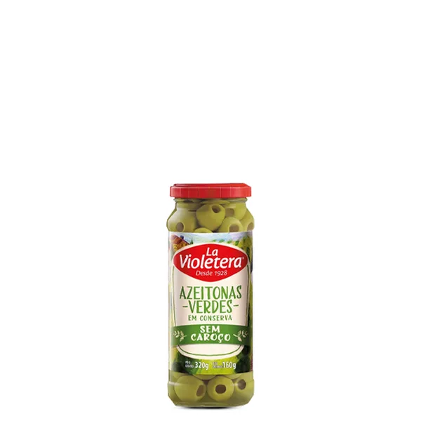 Azeitona Verde Sem Caroço La Violetera Vidro 160g