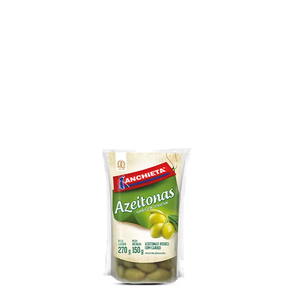Azeitona Verde Com Caroço Anchieta Sachê 150g