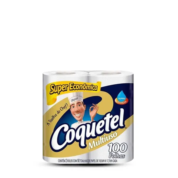 Papel Toalha Coquetel Dois Rolos 100 folhas
