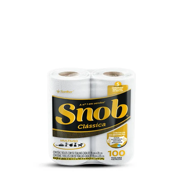 Papel Toalha Clássica Snob Com 2 Rolos